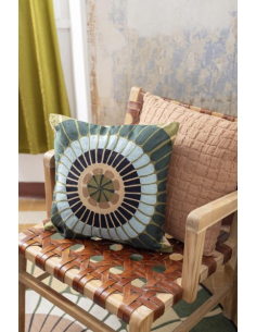 COUSSIN BRODÉ ZENO MULTICO  45X45CM - VIVARAISE
