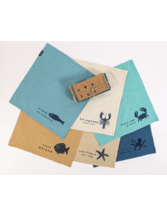 LOT DE 6 SERVIETTES DE TABLE TOUT BAIGNE - SOPHIE JANIERE