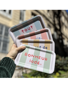PETIT PLATEAU RECTANGULAIRE RAYE - SOPHIE JANIERE