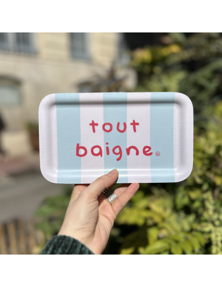 PETIT PLATEAU RECTANGULAIRE RAYE - SOPHIE JANIERE