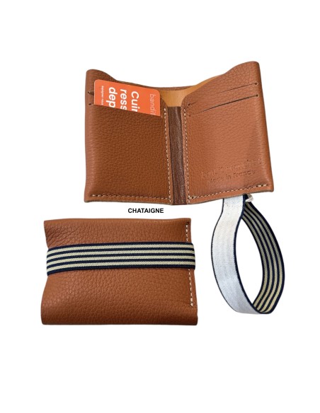 PORTE CARTES CUIR ELASTIQUE HOMME - BANDIT MANCHOT