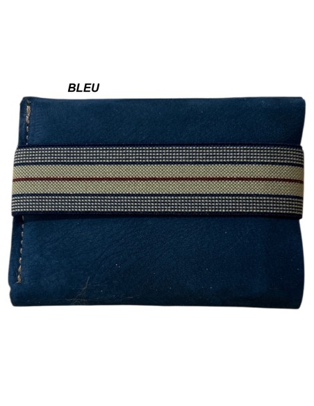 PORTE CARTES CUIR ELASTIQUE HOMME - BANDIT MANCHOT