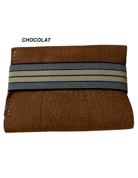 PORTE CARTES CUIR ELASTIQUE HOMME - BANDIT MANCHOT