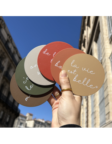 LOT DE 6 DESSOUS DE VERRES RONDS - SOPHIE JANIERE