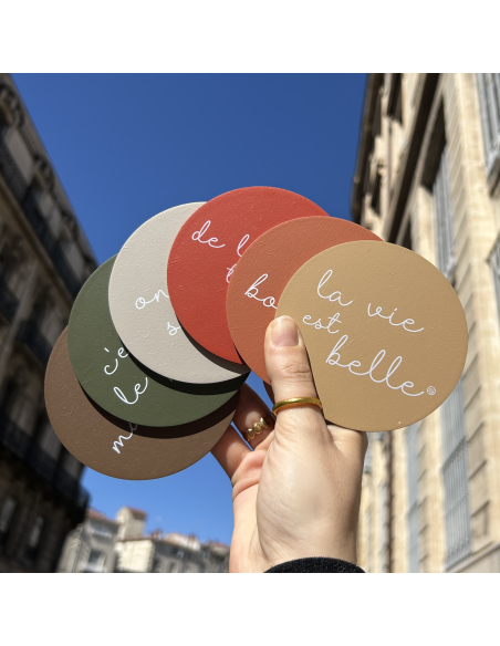 LOT DE 6 DESSOUS DE VERRES RONDS - SOPHIE JANIERE