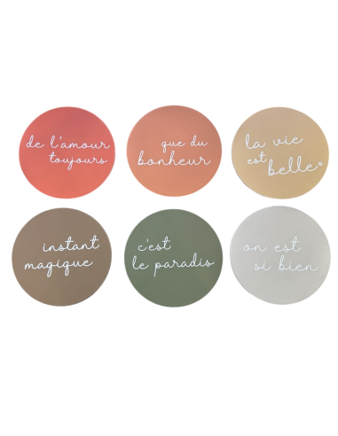 LOT DE 6 DESSOUS DE VERRES RONDS - SOPHIE JANIERE