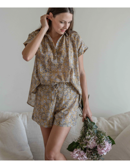 PYJAMA FEMME LUZIA ANIS - BINDI ATELIER