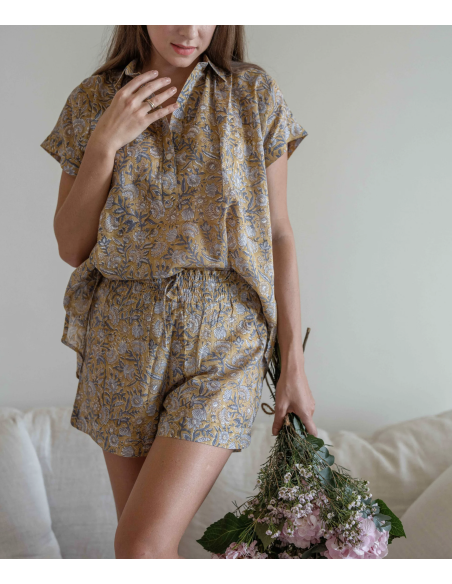 PYJAMA FEMME LUZIA ANIS - BINDI ATELIER