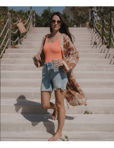 KIMONO LONG INDIRA CAMEL - BINDI ATELIER