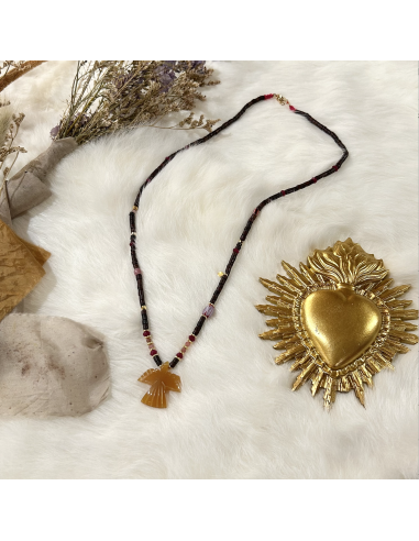 COLLIER COQUILLAGE PENDENTIF AIGLE- LES FILLES DE COEUR 