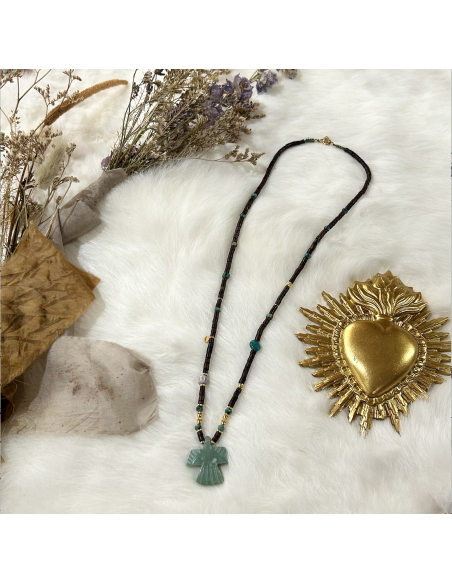 COLLIER COQUILLAGE PENDENTIF AIGLE- LES FILLES DE COEUR 