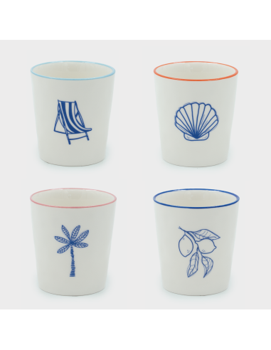 LOT DE 4 TASSES BORD DE MER - AND NOOK