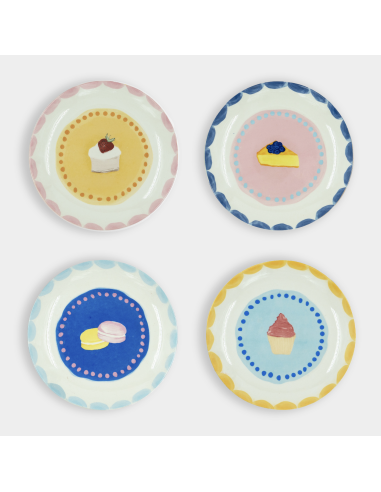 LOT DE 4 ASSIETTES À PATISSERIE - AND NOOK