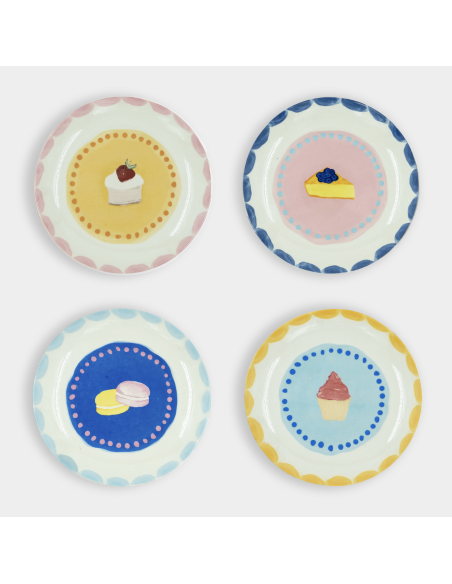 LOT DE 4 ASSIETTES À PATISSERIE - AND NOOK