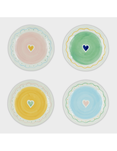 LOT DE 4 ASSIETTES COEUR - AND NOOK