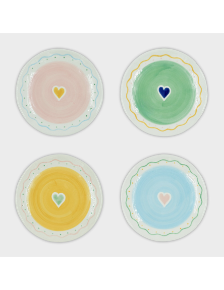 LOT DE 4 ASSIETTES COEUR - AND NOOK