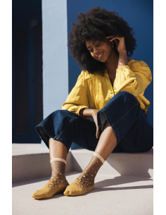 CHAUSSETTES NAKAMEGURO OCRE - ATELIER ST EUSTACHE 2