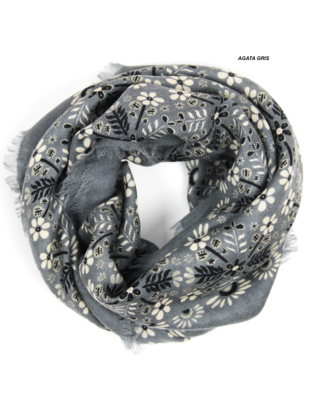 FOULARD EN LAINE 100X100 - LES BELLES VAGABONDES 