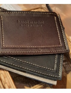 PORTE-CARTES ZIPPE EN CUIR POUR HOMME - BANDIT MANCHOT