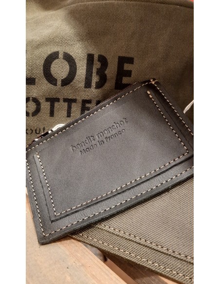 PORTE-CARTES ZIPPE EN CUIR POUR HOMME - BANDIT MANCHOT